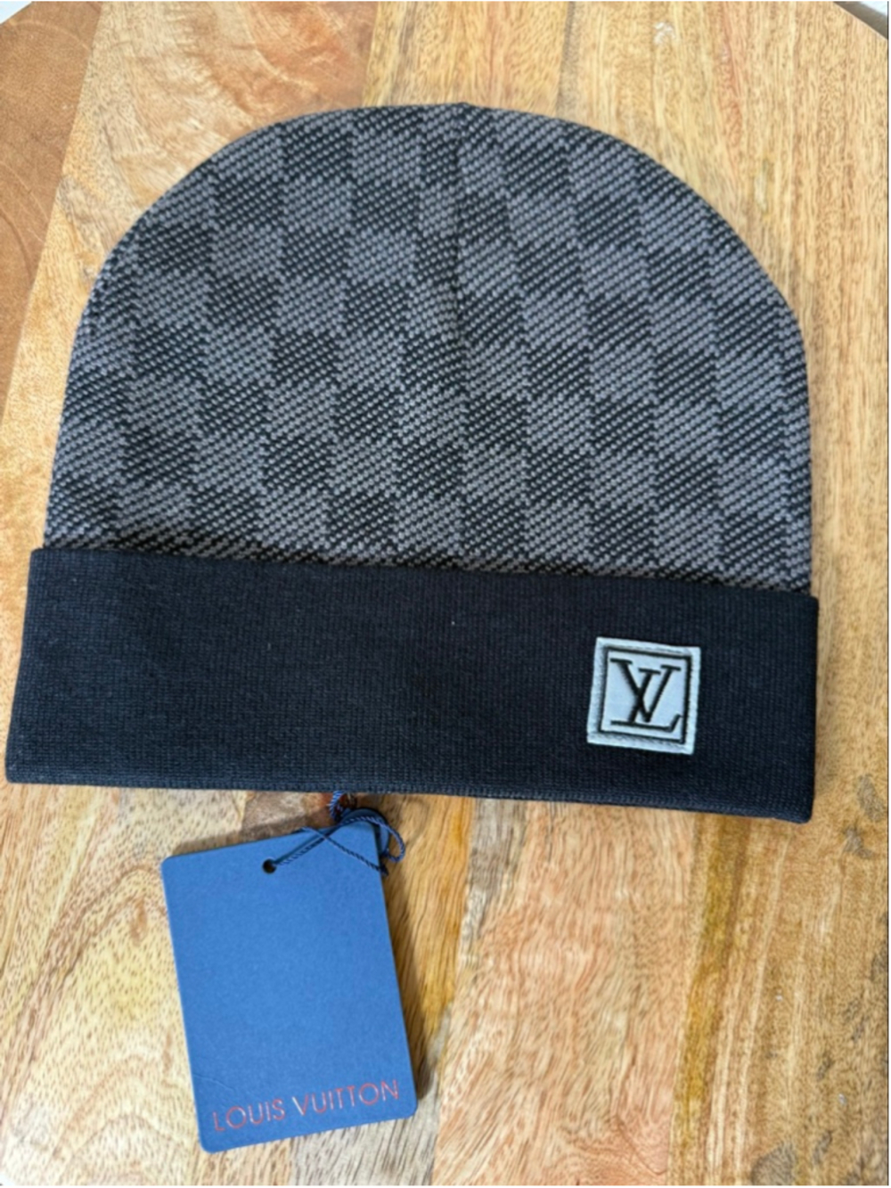 Men's Louis Vuitton Beanie One Size Gray Black